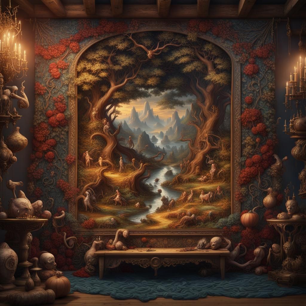 Tapestry of Life: Craft an image that visually represents th...