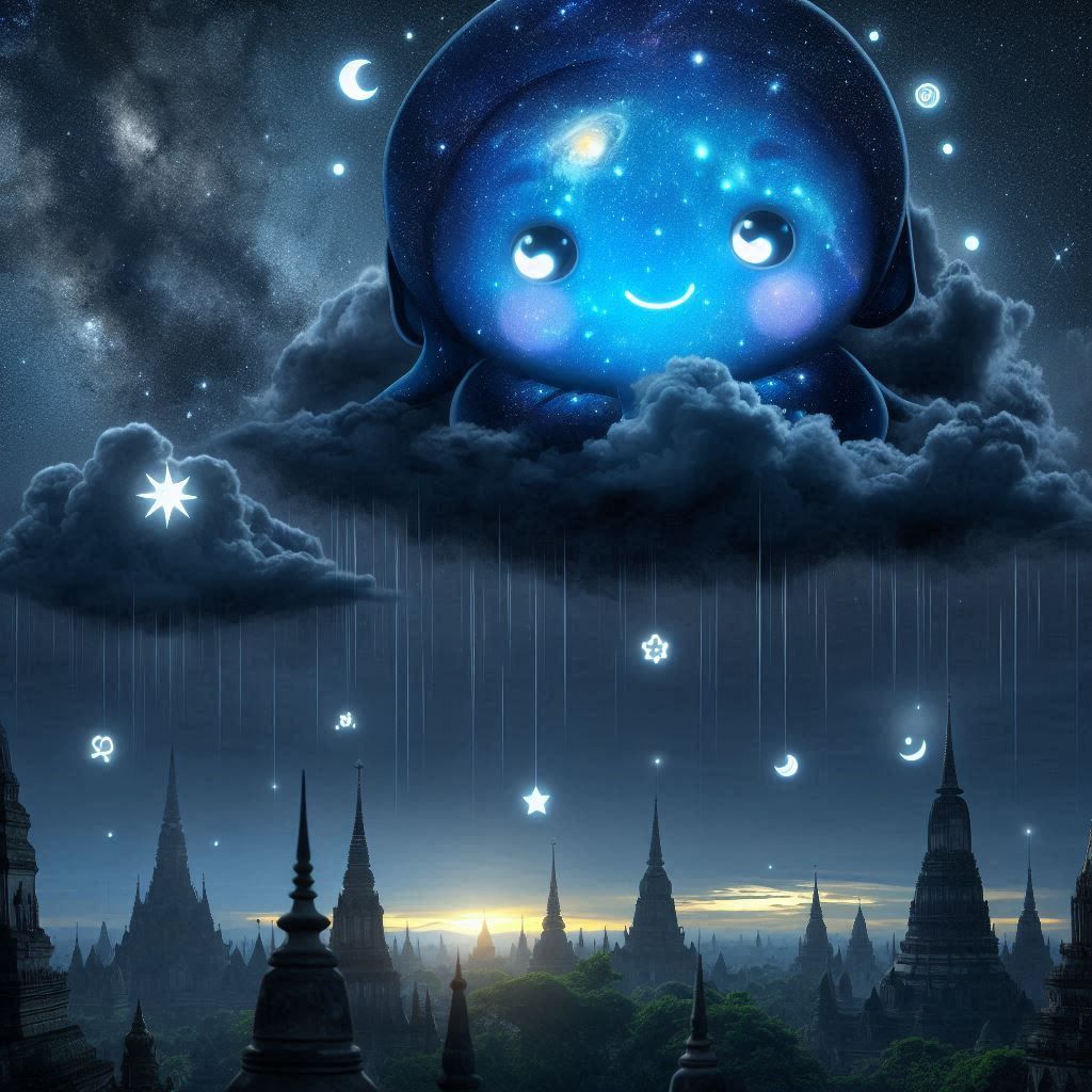 A personification of the night sky