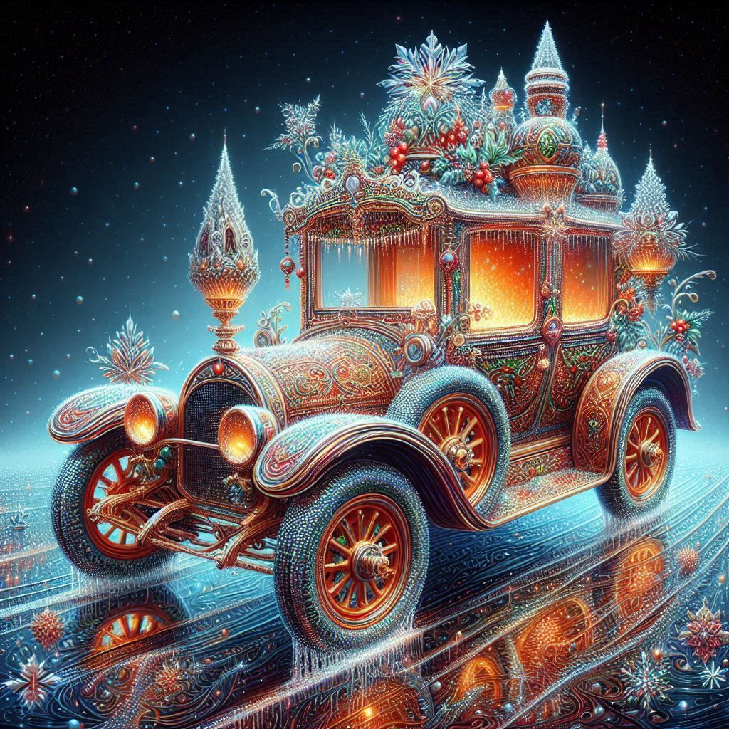 Victorian Petal Christmas Car