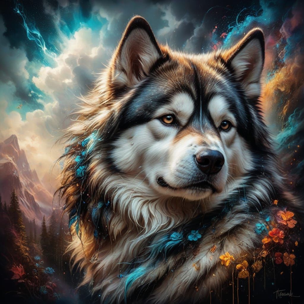 Profile of a Alaskan Malamute