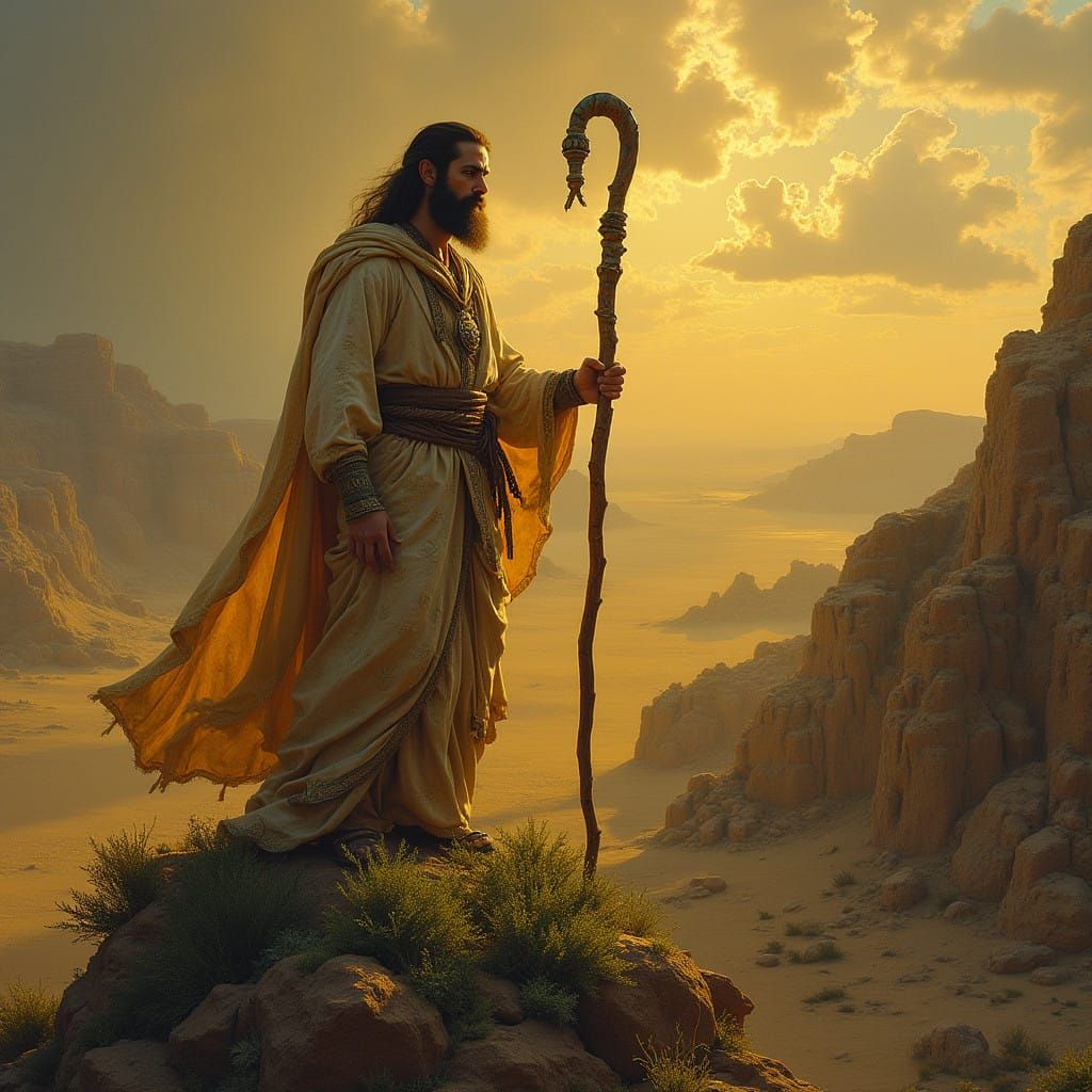 Ancient Desert Sage in Golden Light