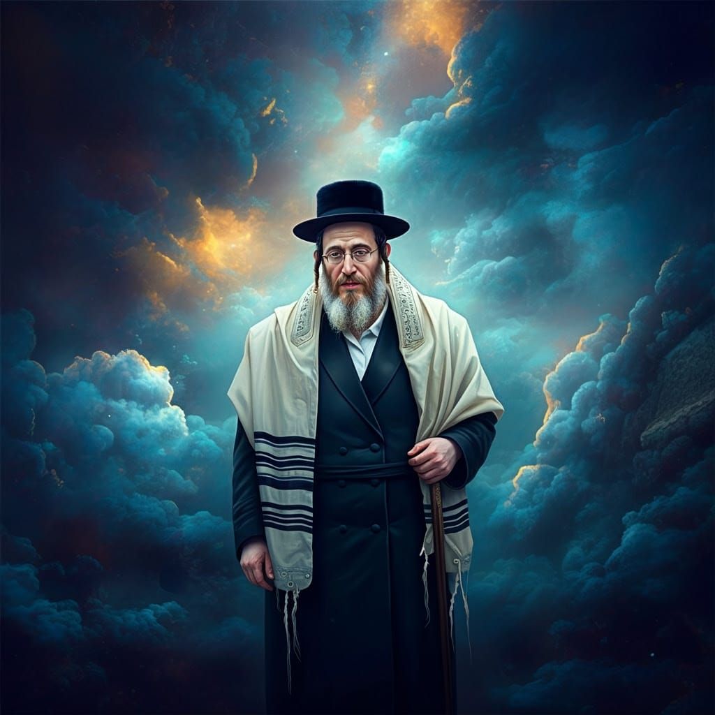 Mystical Hasidic Jew in Vibrant Dreamlike Atmosphere
