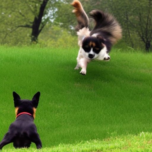 Cute dog falling down a hill AI Generated Artwork NightCafe Creator