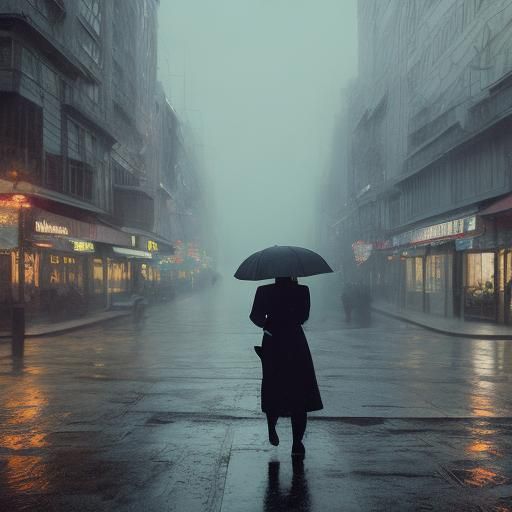A mysterious female figure is emerging from the mist.
