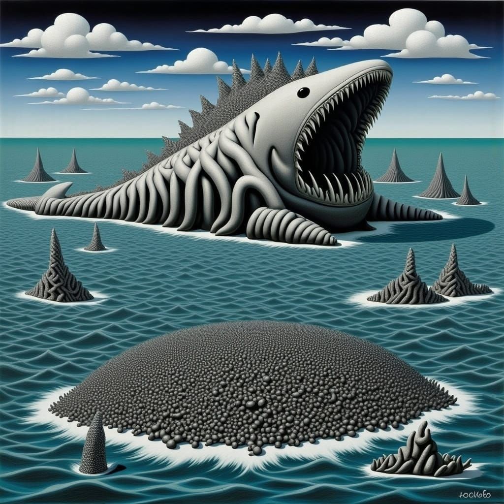 <lora:BLACK BEACH:1.0> Sea monster 