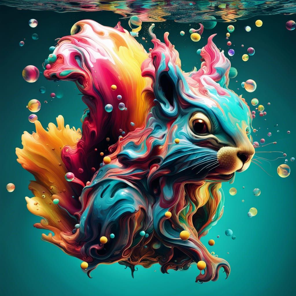 squirrel underwater - AI Generated Artwork - NightCafe Creator