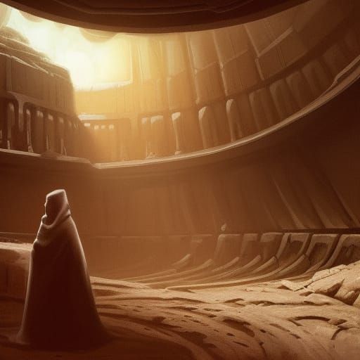 an oil painting of a Giant sandworm combined with ancient wi...