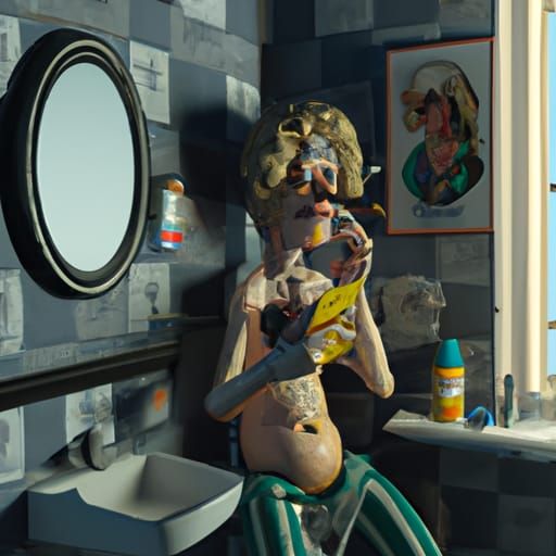 Personification of smoking in the bathroom , 8k, Art By Tim ...
