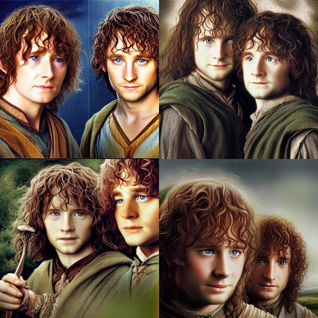 LOTR, photorealistic portrait of the hobbits Meriadoc 