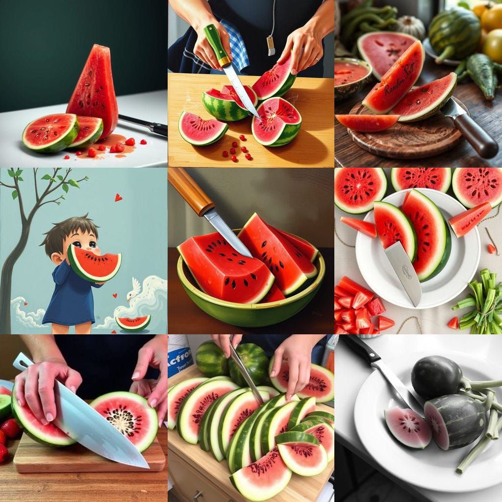 Watermelon Slice with Knife
