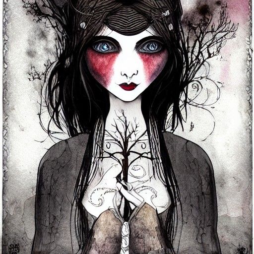 quirky Gothic Illustration - AI Generated Artwork - NightCafe Creator