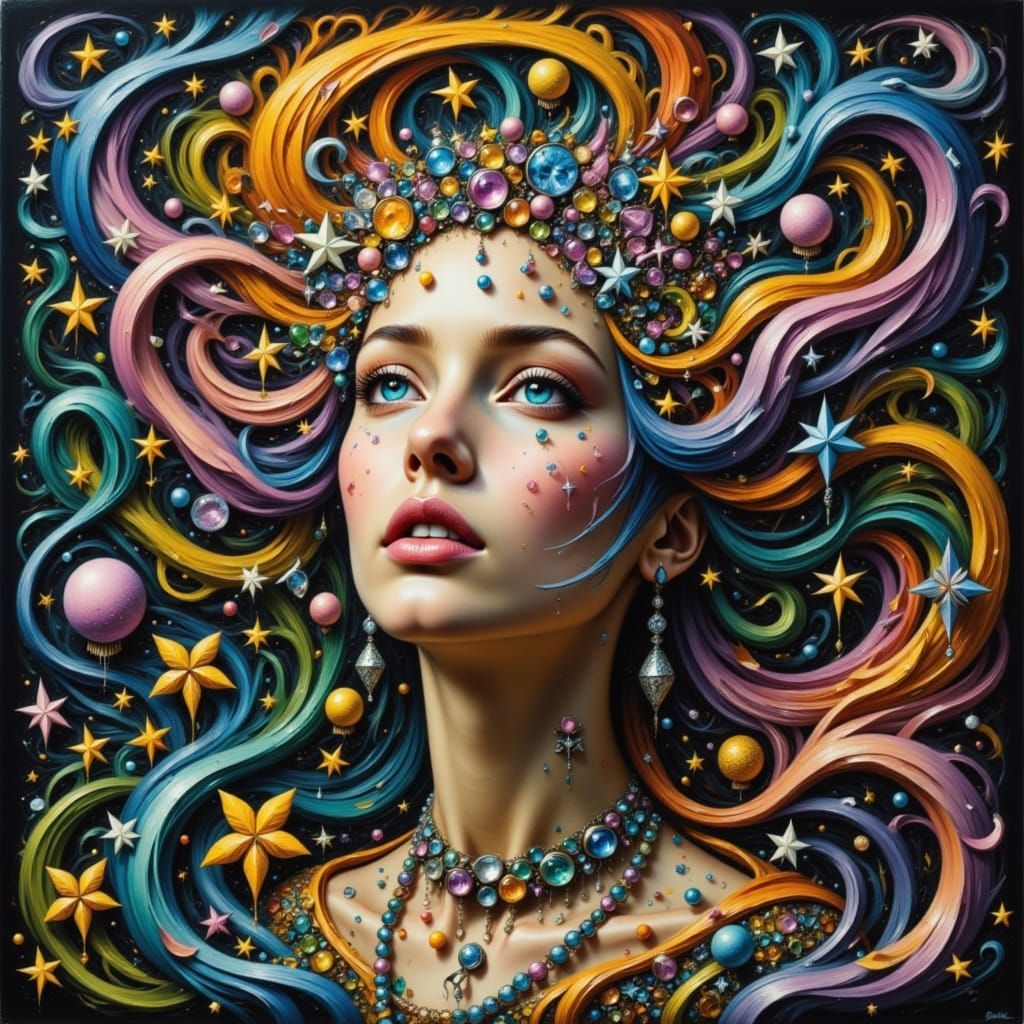 Woman of deeper light is a goddess perceived mortal however a tail of unseen existence follows her from a forever winding light <lora:Korfae...