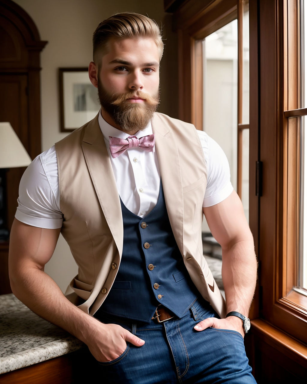 Handsome man wearing blue jeans 02