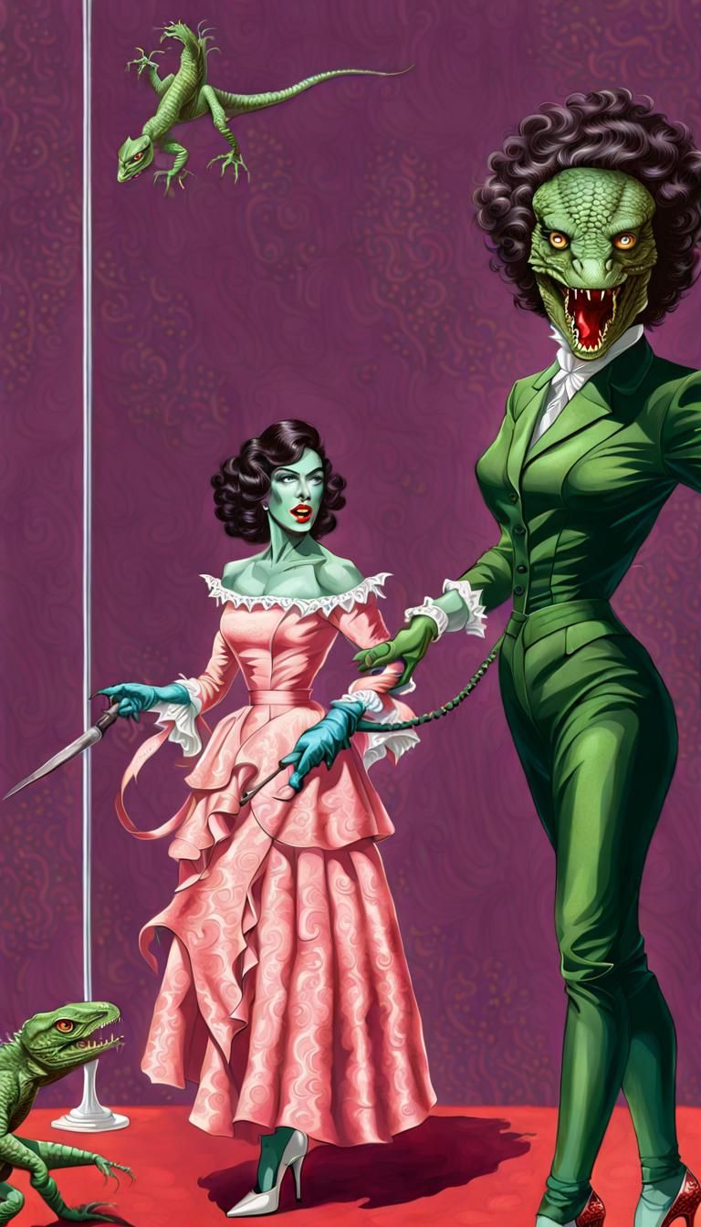 Lizard Ladies with Knives!