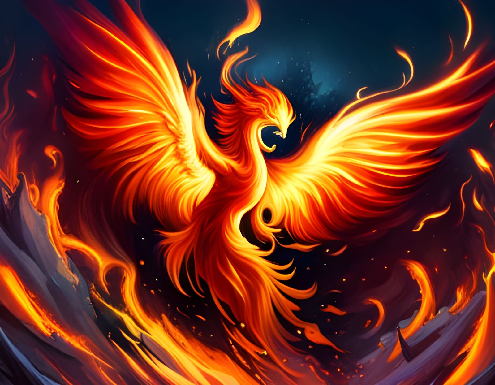 Fiery Phoenix - AI Generated Artwork - NightCafe Creator