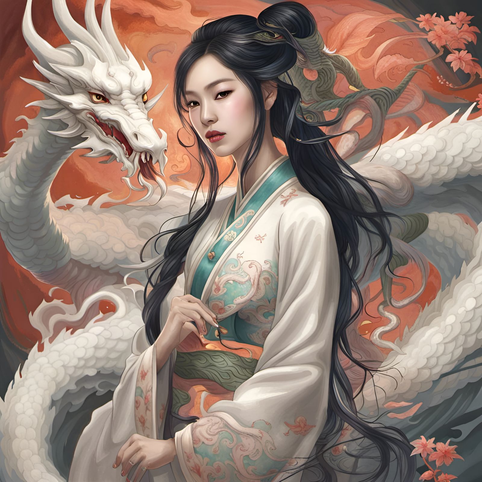 The lady and the dragon  by @Vi La