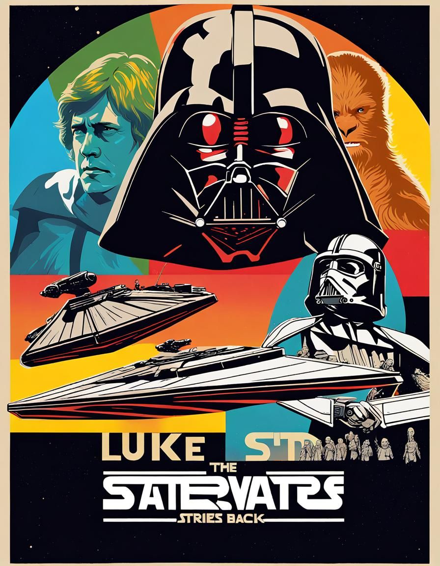 Broken Star Wars pop art poster from the Empire Strikes Back - AI 