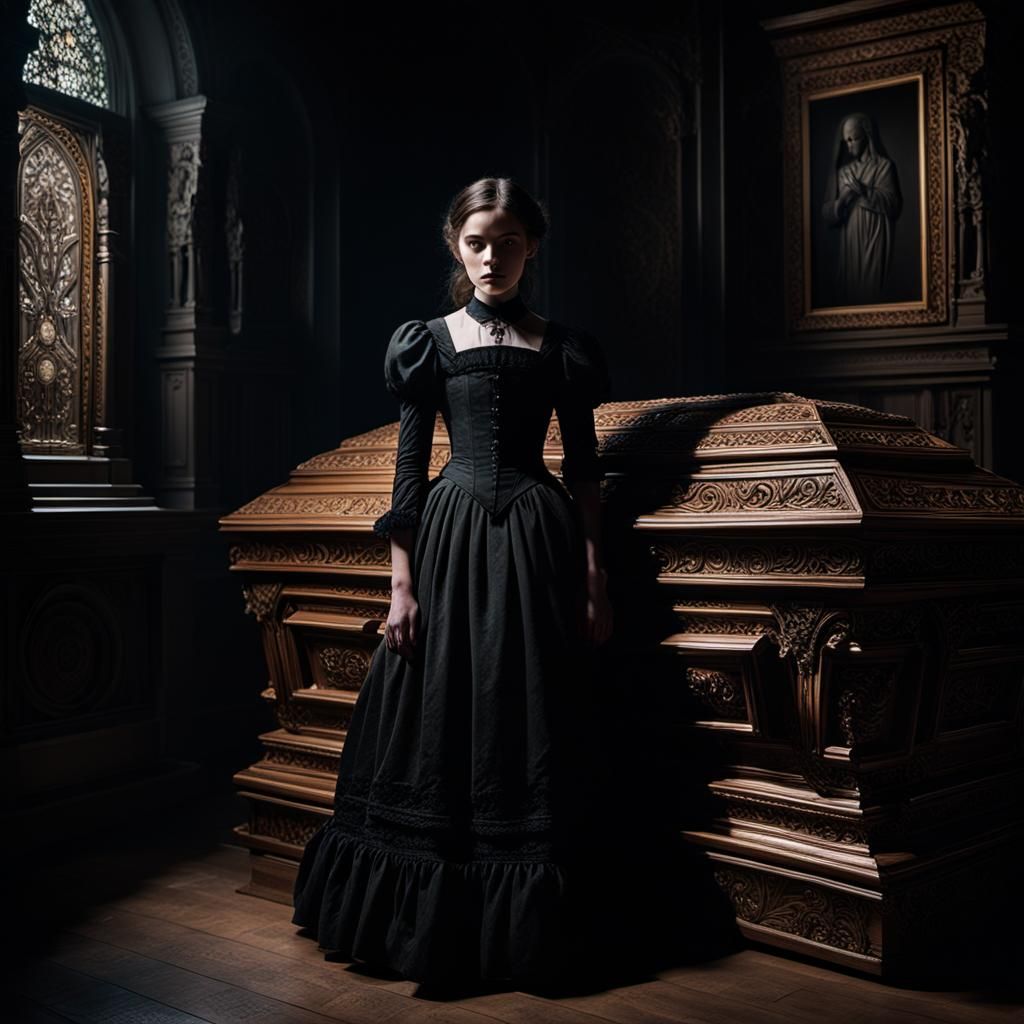 Dark Academia Coffin Still Life in 4K