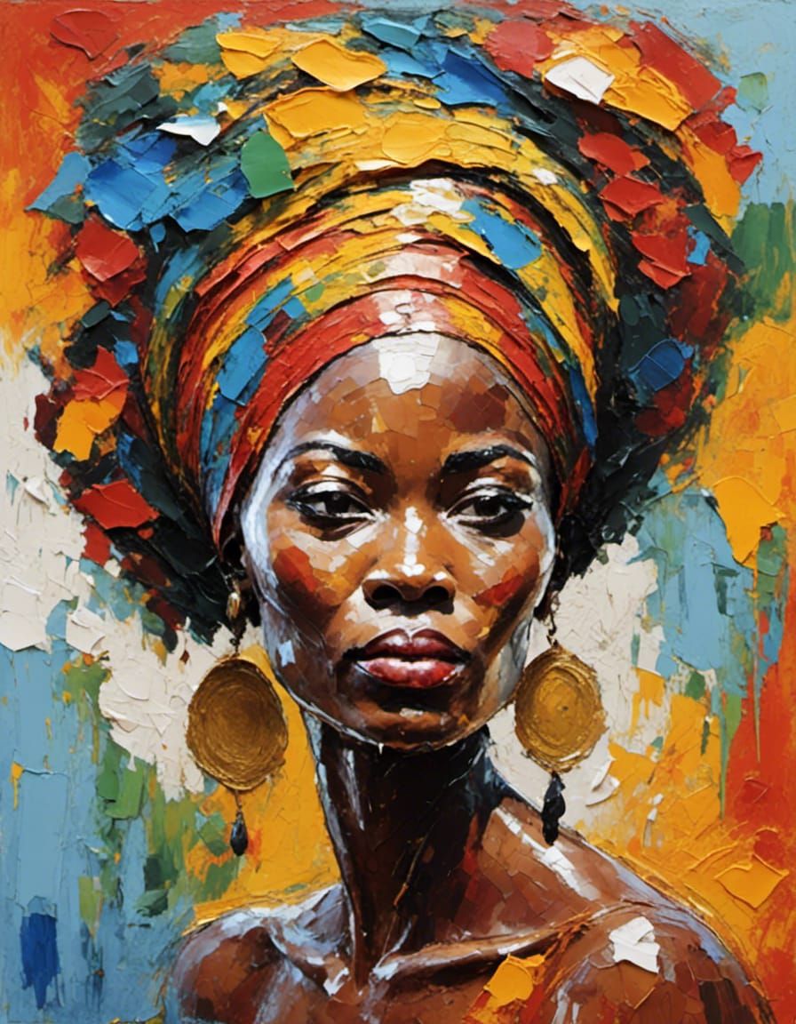 <lora:ImpastoMix1:1.0> A gorgeous african woman