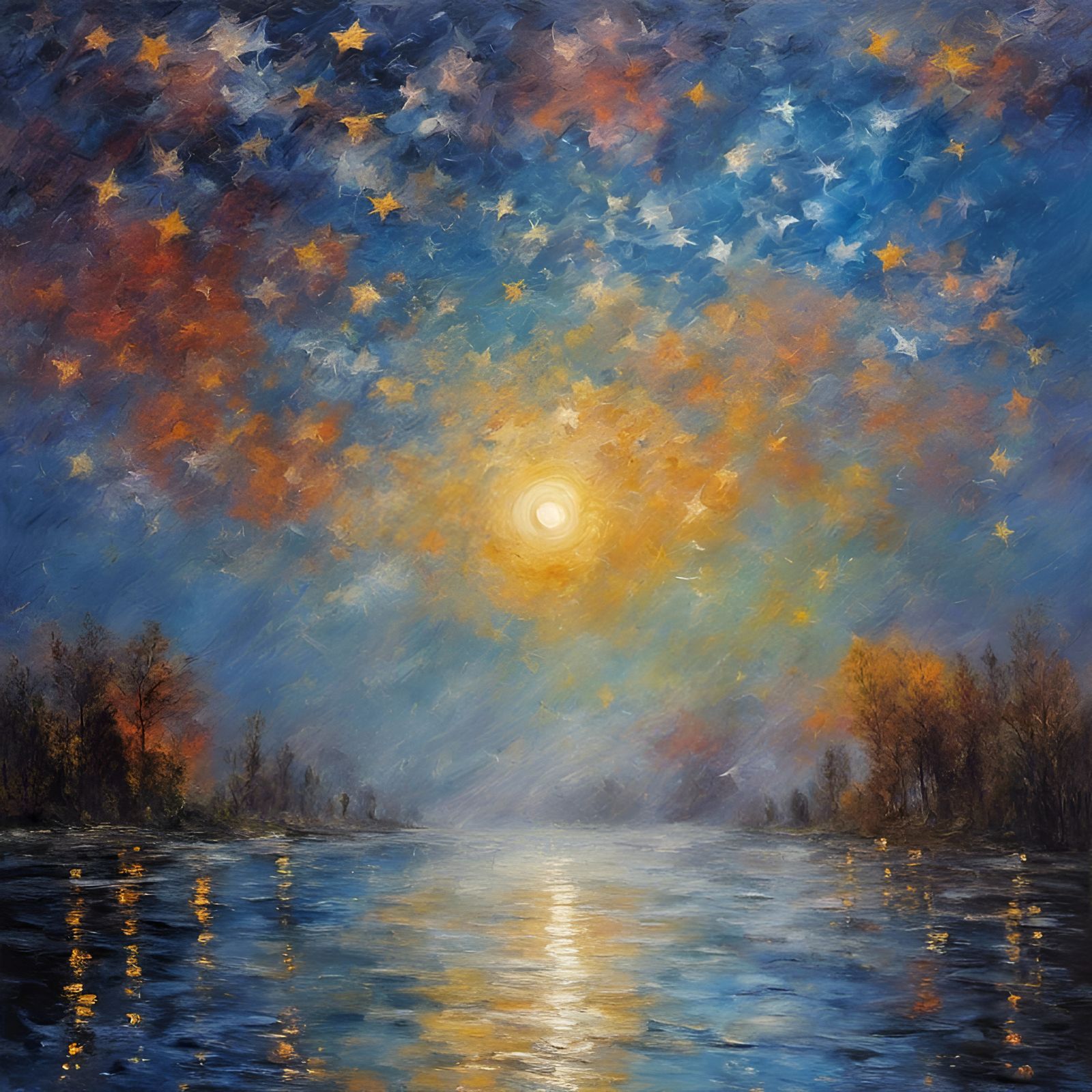 Night sky impressionism  by @Mongolius