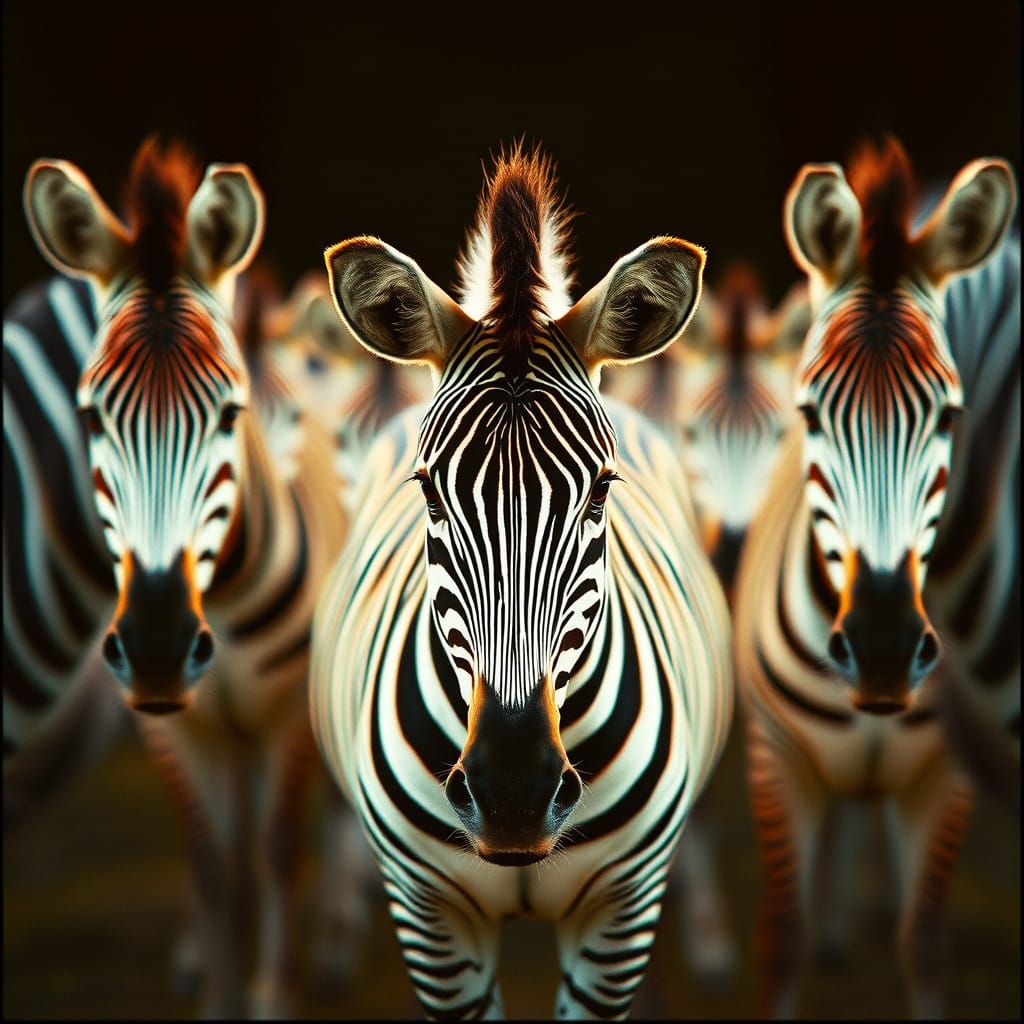 zebras aglow  by @SAUCED IMPROV 