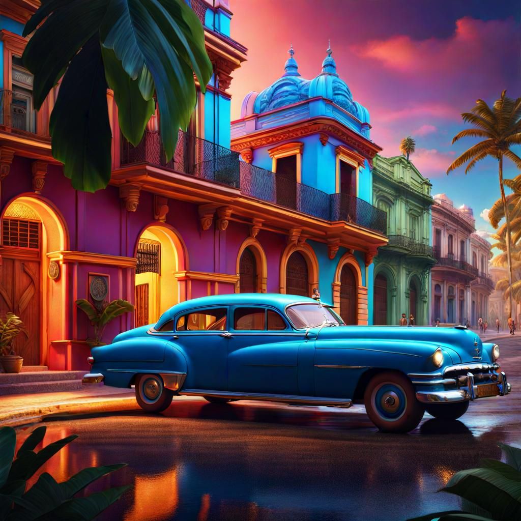Cars in Cuba AI Generated Artwork NightCafe Creator