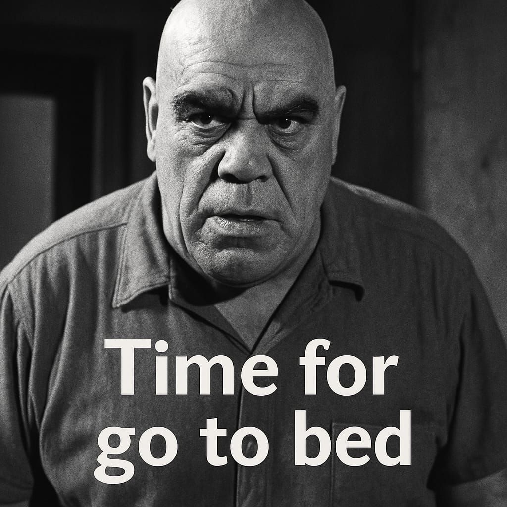 Tor Johnson: Time for go to bed!