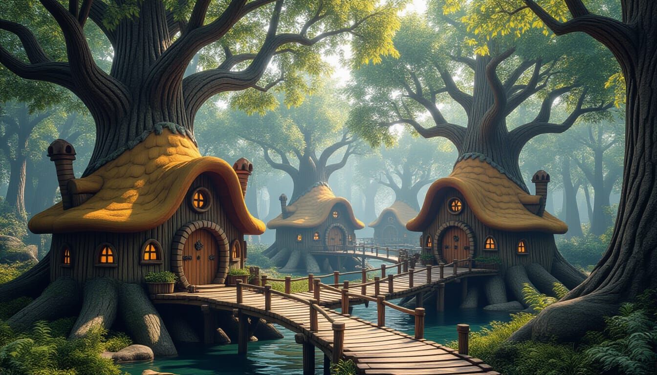 houses in the forest