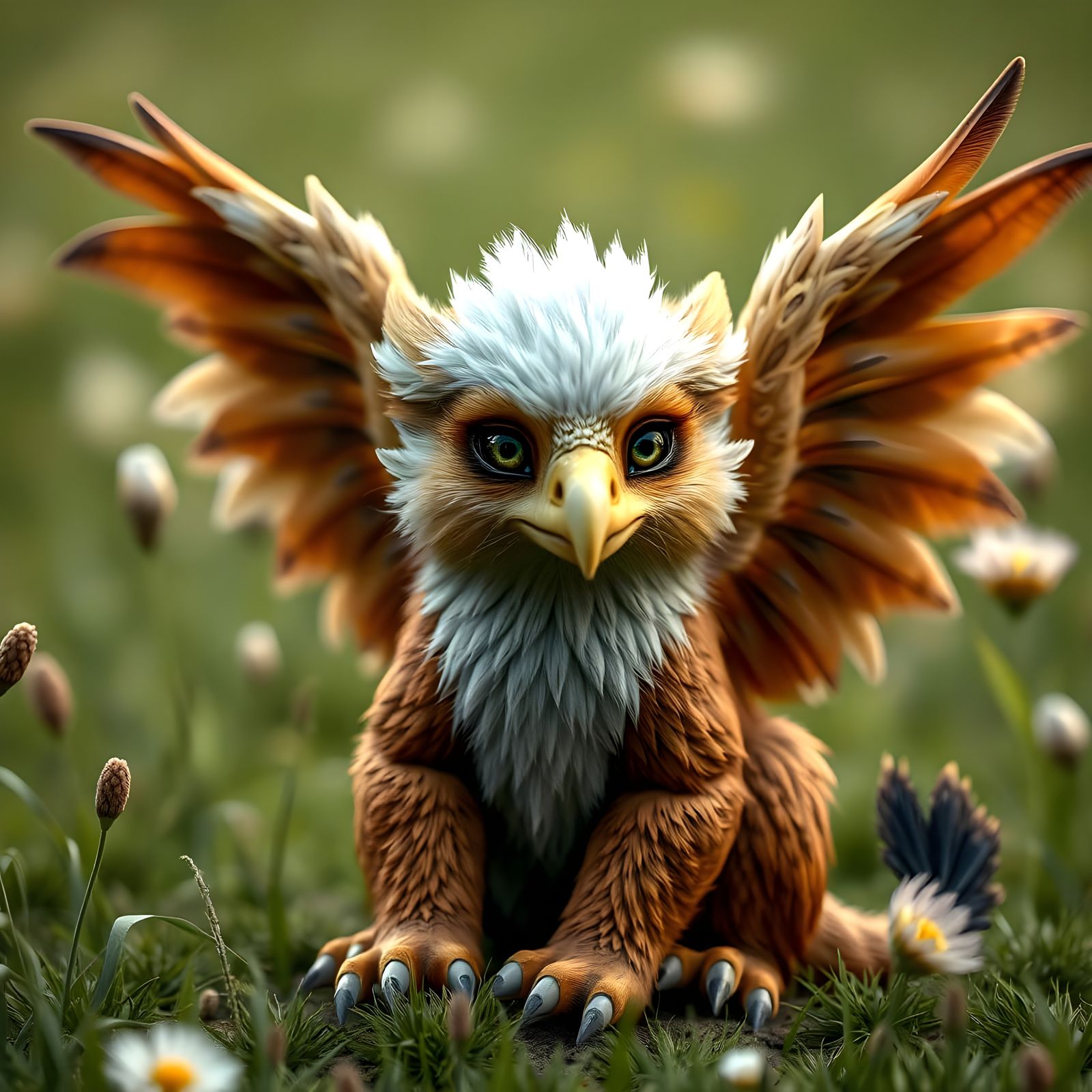 A young Griffin in the meadow  by @forge4ward