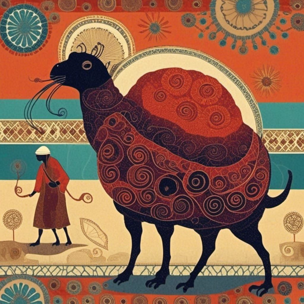 <lora:Cicada Song:1.0> Camel in a Moroccan bazaar 