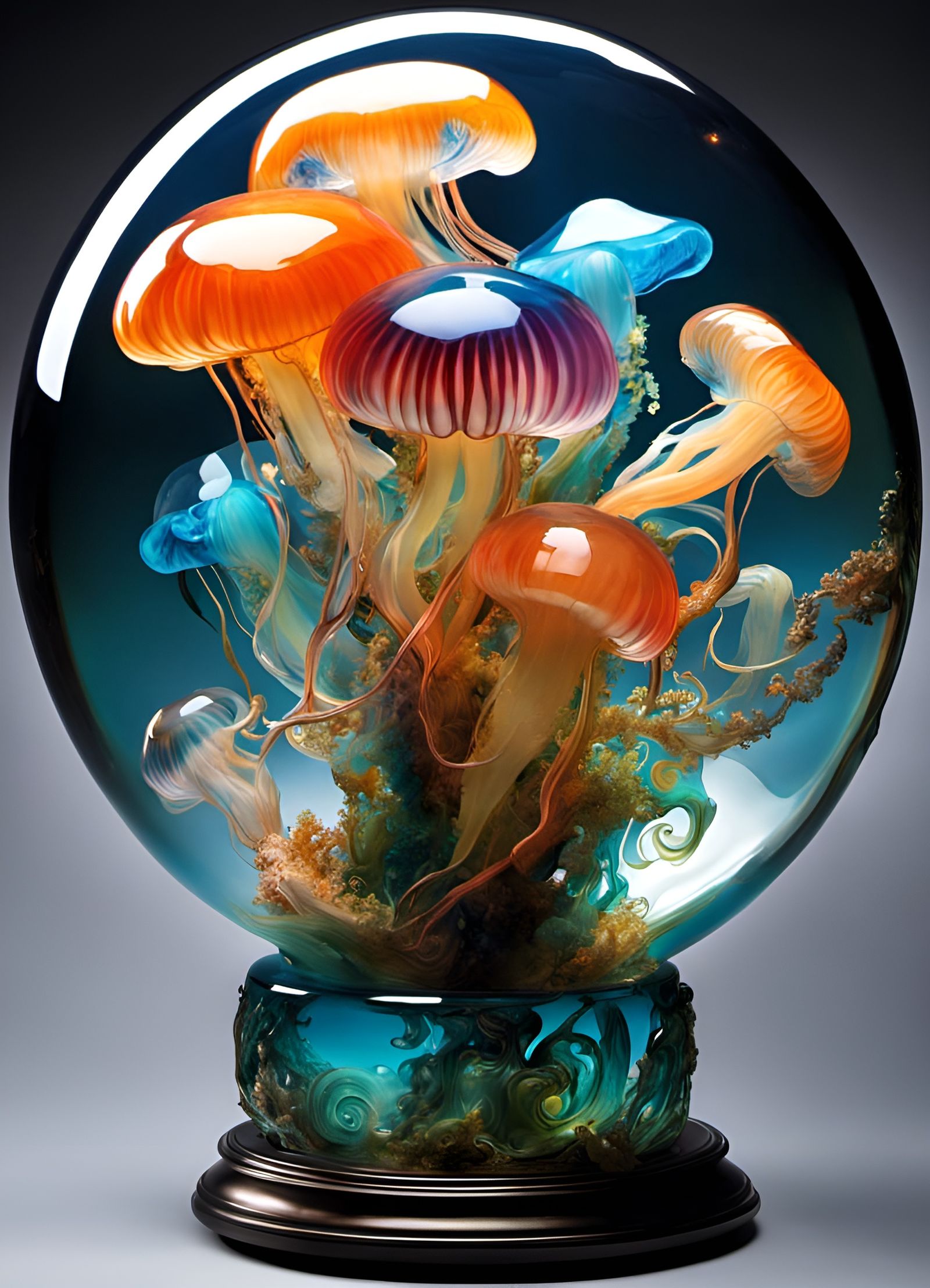 Orb of an Arrangement of Jellyfish AI Generated Artwork NightCafe