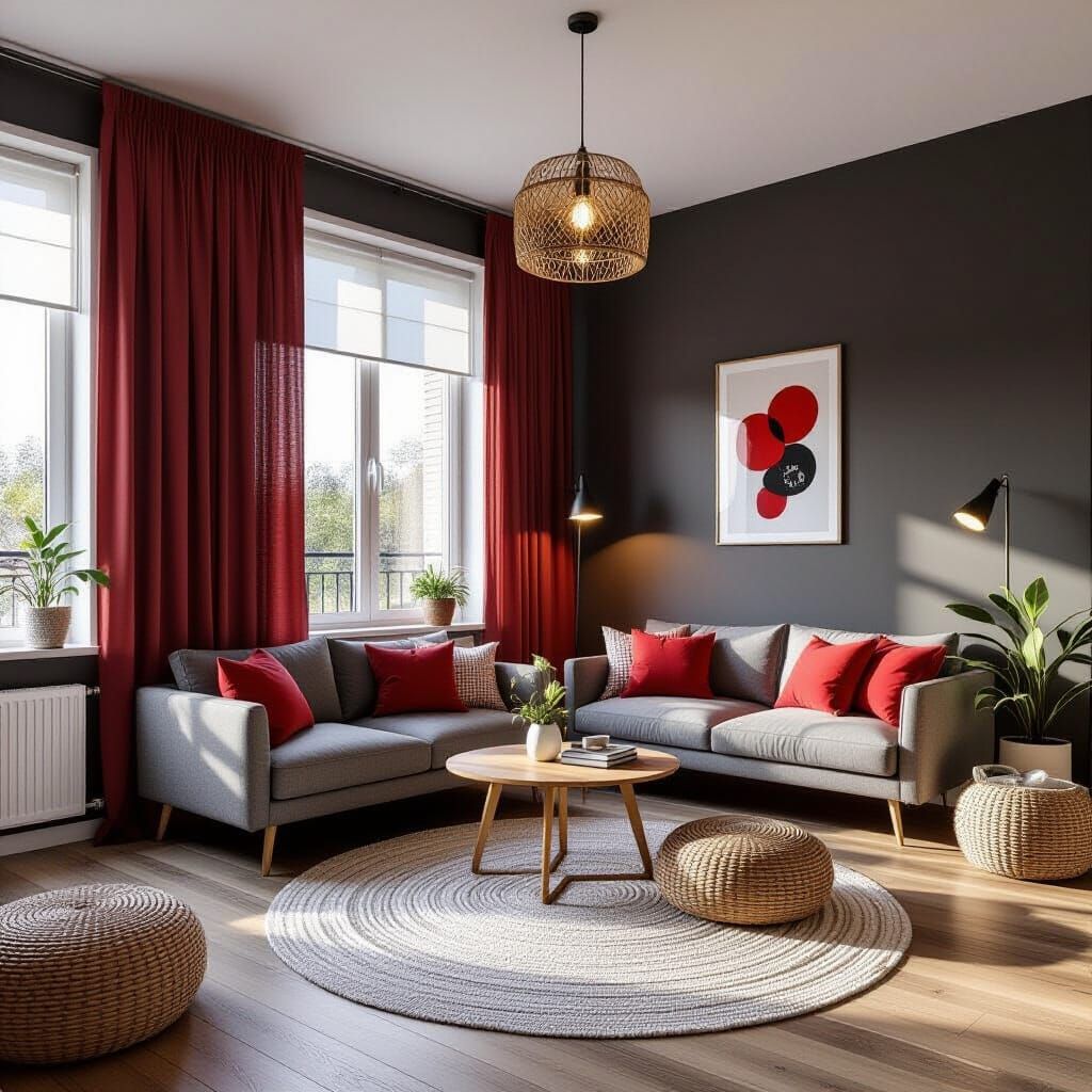 Playful Red and White Kid's Room Design