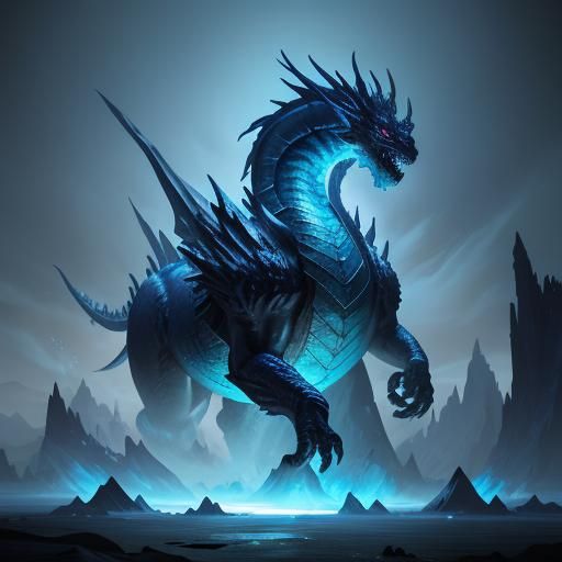 ice dragon the breathes ice and is blue