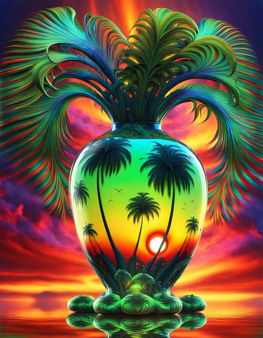 Palm tree vase