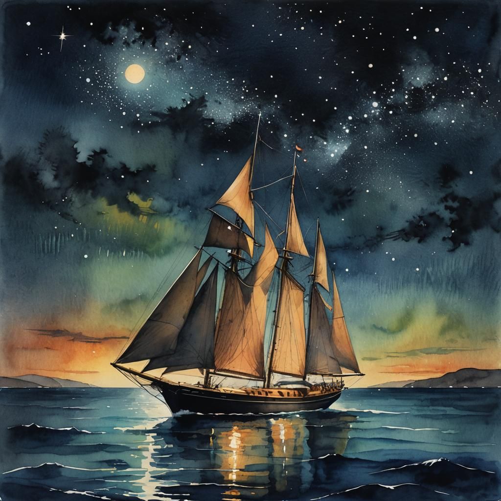 stary night sailing  by @ColdBoldTold