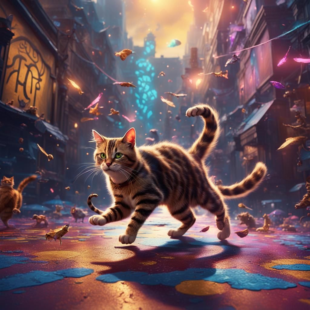 Cats breakdancing
