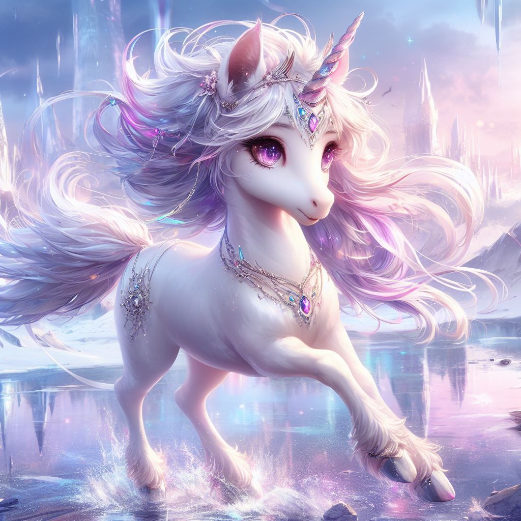 Pink Eyed Unicorn AI Generated Artwork NightCafe Creator