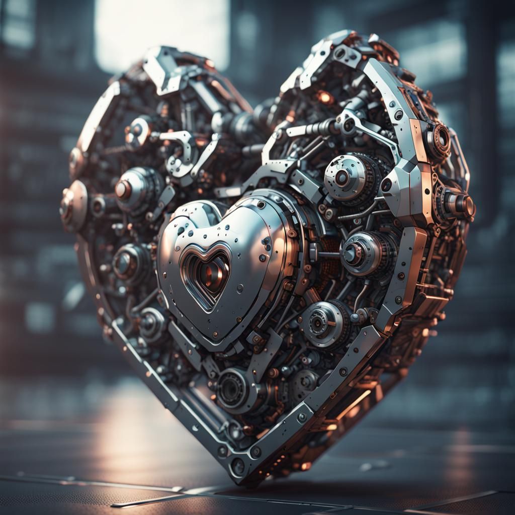 a metal heart - AI Generated Artwork - NightCafe Creator