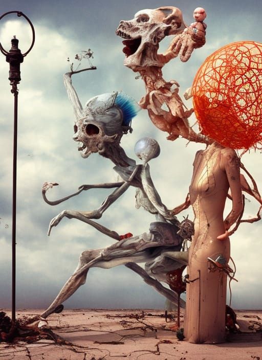 Surreal Dolls Conjuring a Medicine Man Photograph