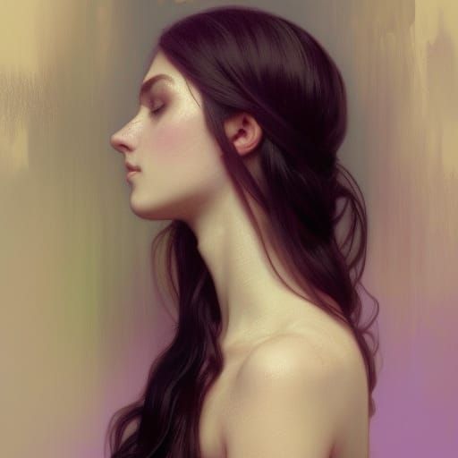 Beauty queen with rainbow eyes wearing black dress in pastel...