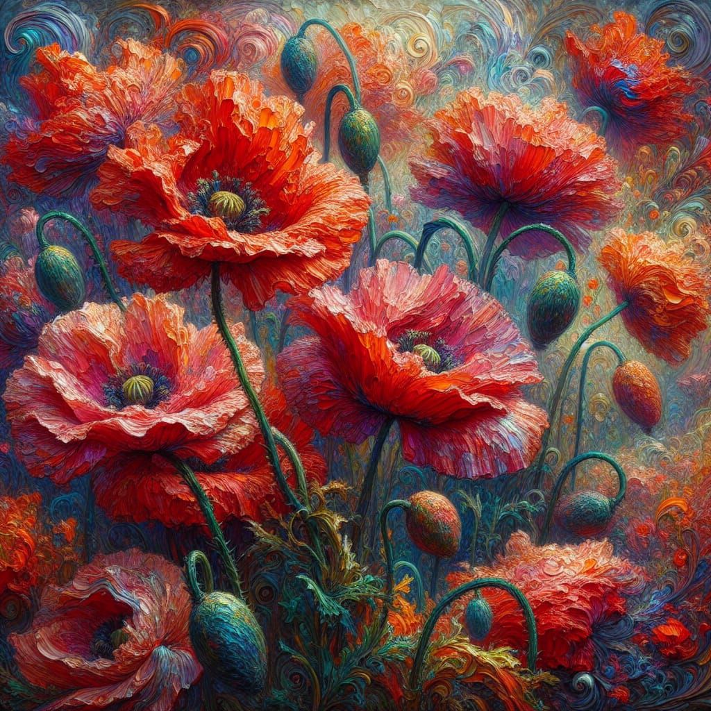 Poppies   by @GreenNails 