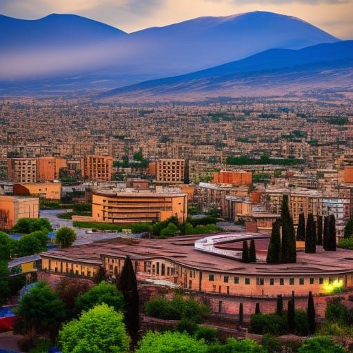 ARMENIA Yerevan city AI Generated Artwork NightCafe Creator