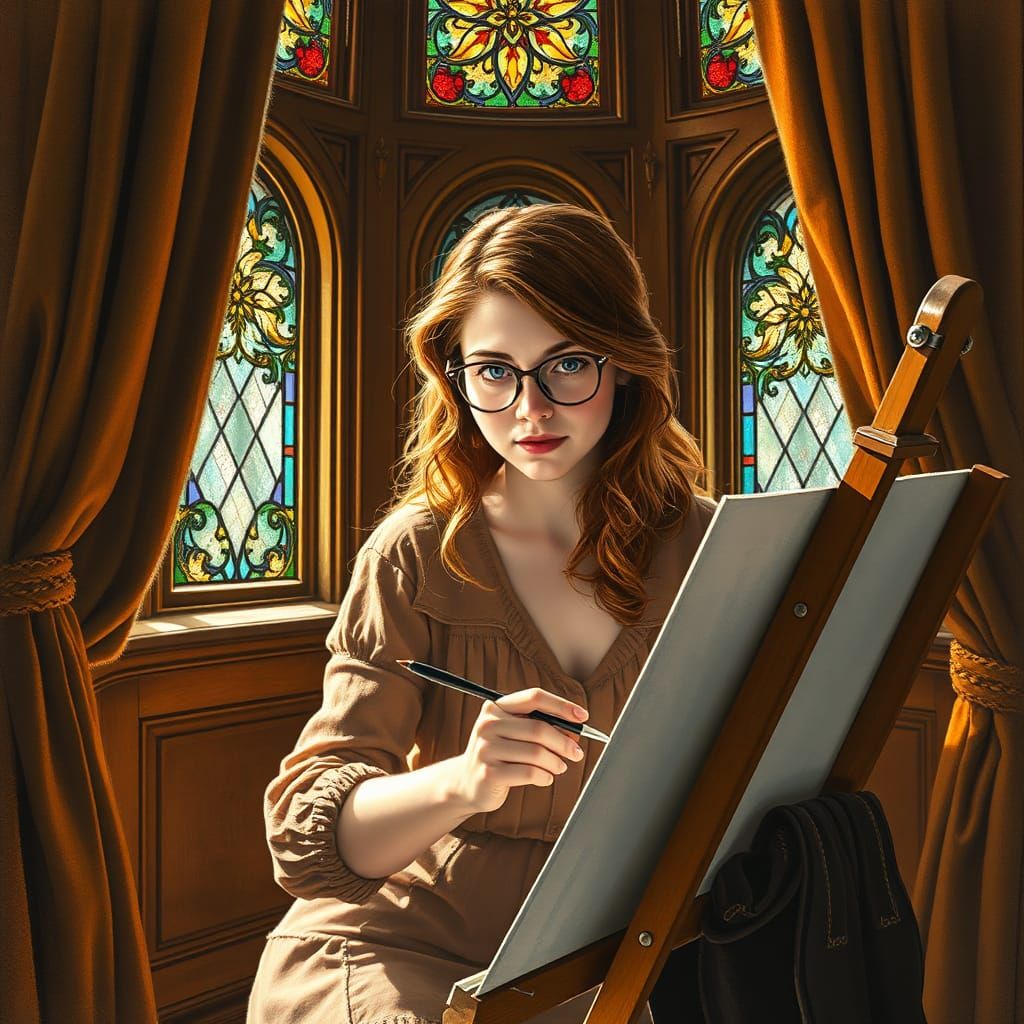 Claire at the Easel  by @ViscountEric