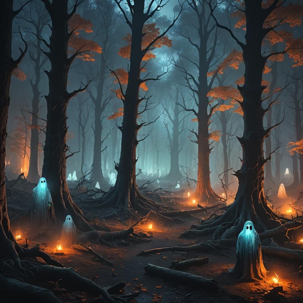 Halloween themed forest