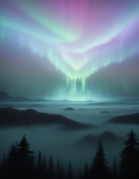 northern lights over hyperborea