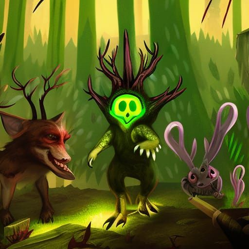 forest of mutant animals - AI Generated Artwork - NightCafe Creator