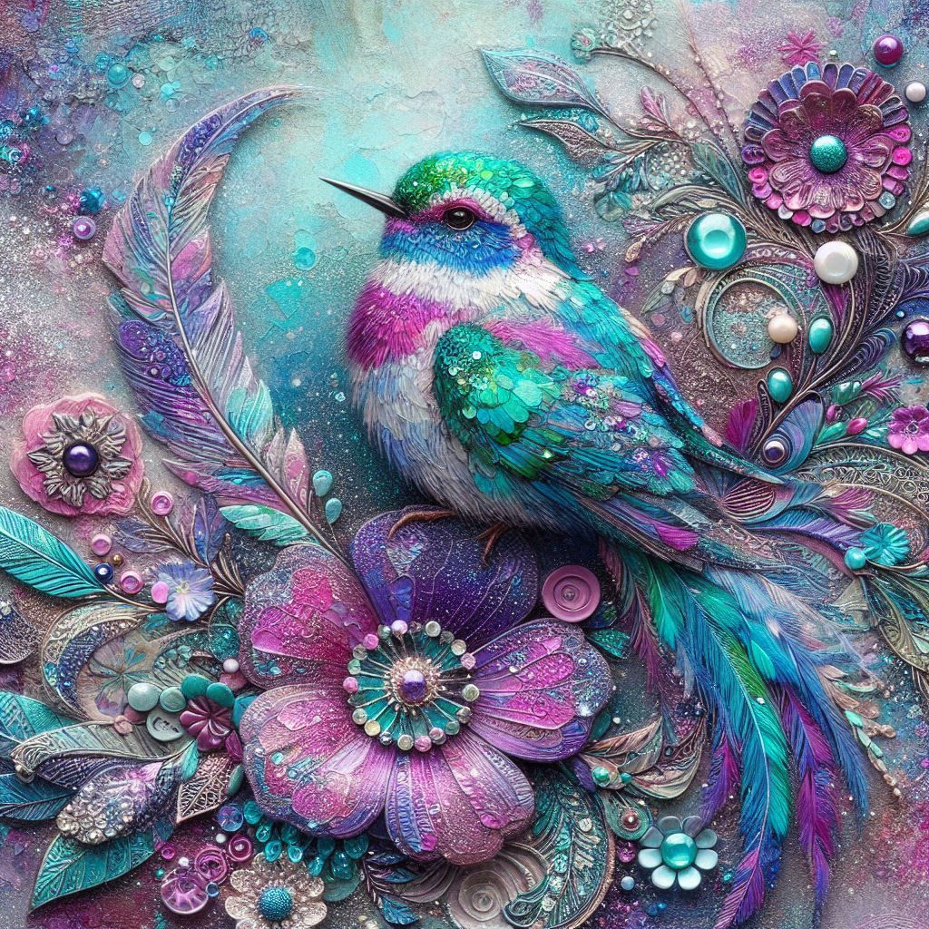 Turquoise and purple