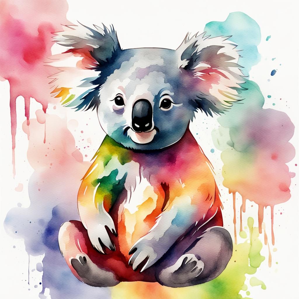 Rainbow koala AI Generated Artwork NightCafe Creator