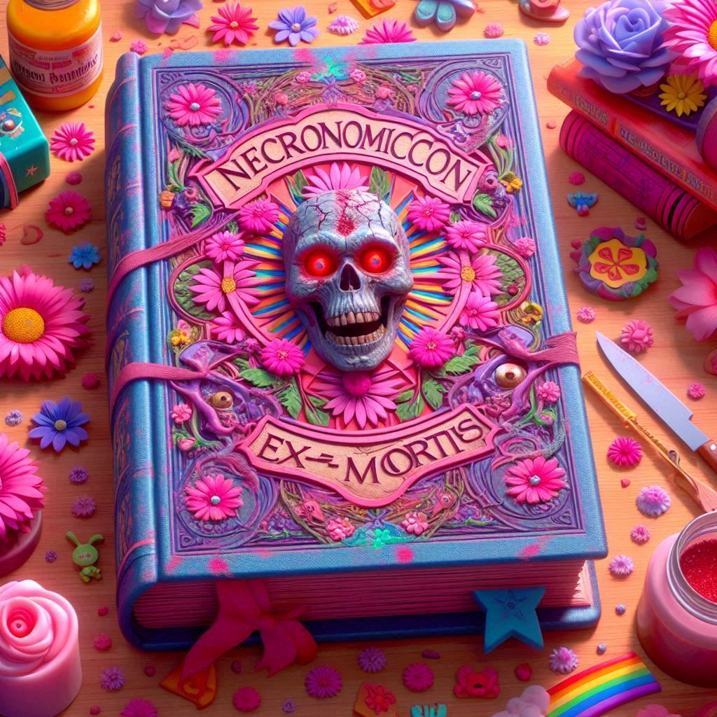 The Evil Dead Book, now owned and decorated by a little girl