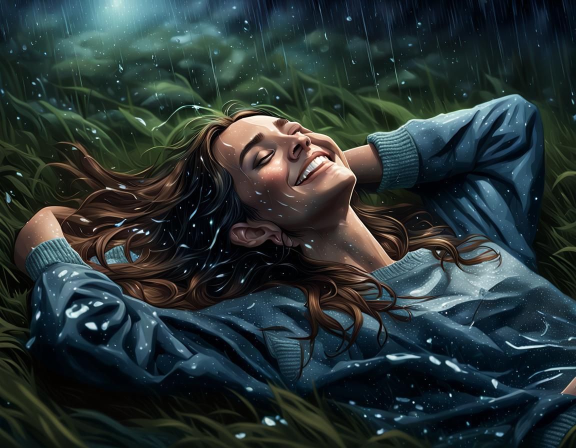 Enjoying the summer's night rain